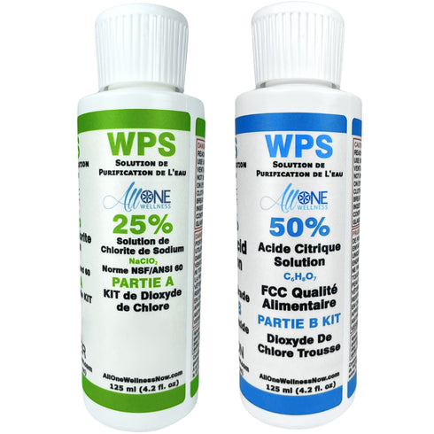 WPS KIT Water Purification Sodium Chlorite 25% & Citric Acid 50% 125ml - AllOne Wellness CA$29.97